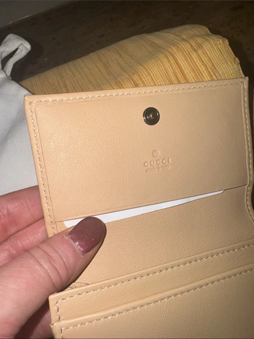 Gucci GG Marmont Beige Leather Compact Card Case Wallet “Light Beige” NWB - Picture 6 of 16